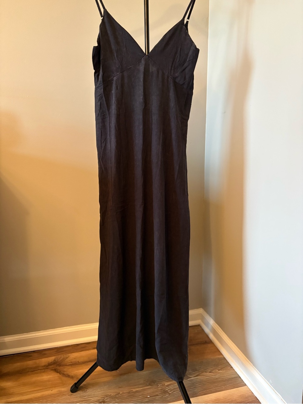 NWOT Size Small Zenana Black Slip Maxi Dress with Spaghetti Straps